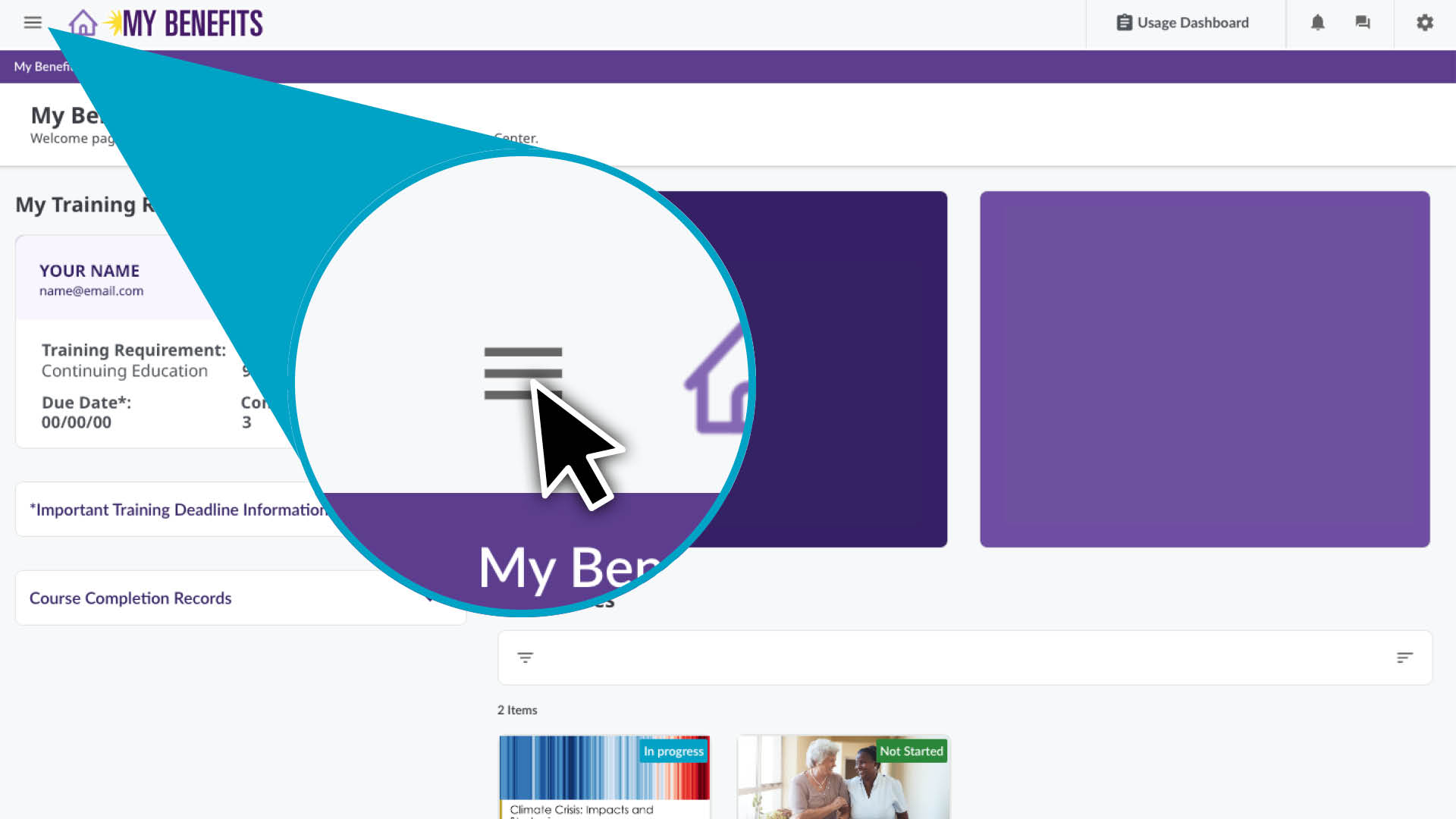 Click the menu icon.